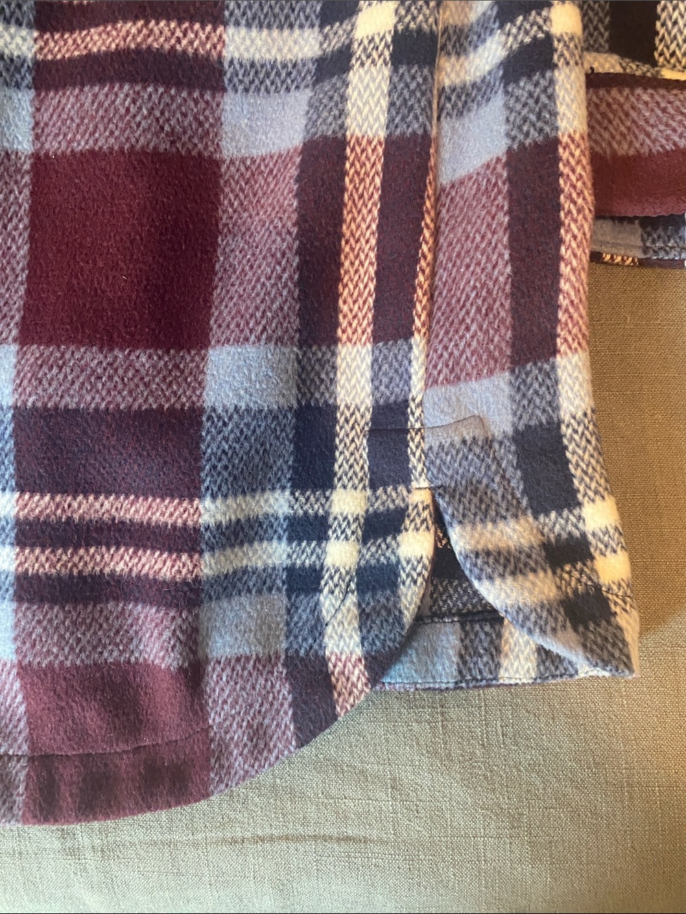 Frye Burgundy and Light Blue Plaid Button-Front Shirt - Picture 4 of 6